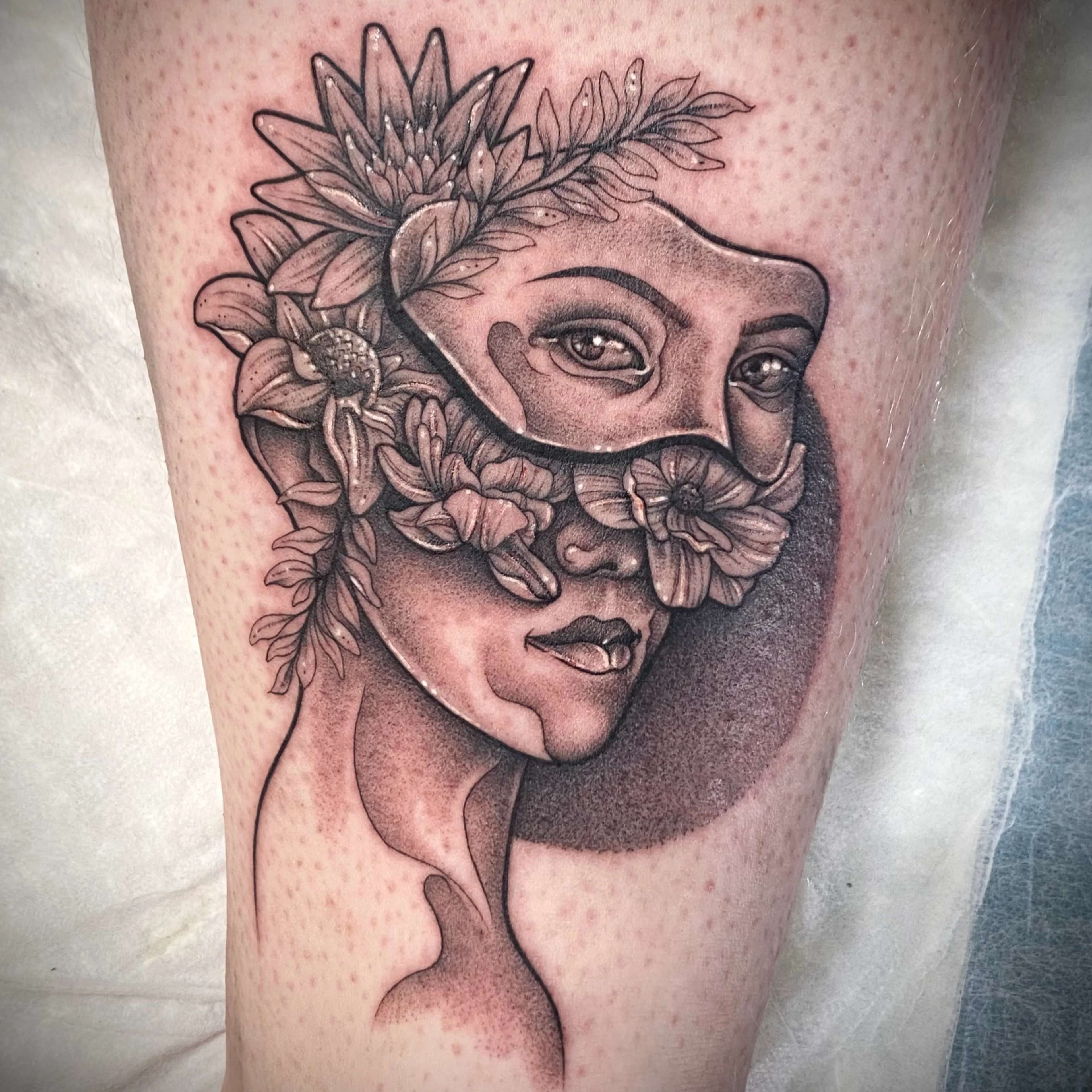 Illustrative tattoo by Stöckel Tattoos